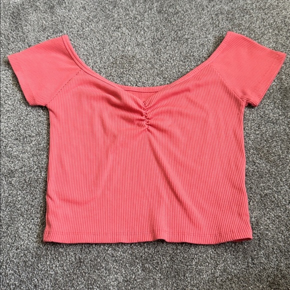 American Eagle Outfitters Tops - American Eagle Outfitters Coral Ribbed Top